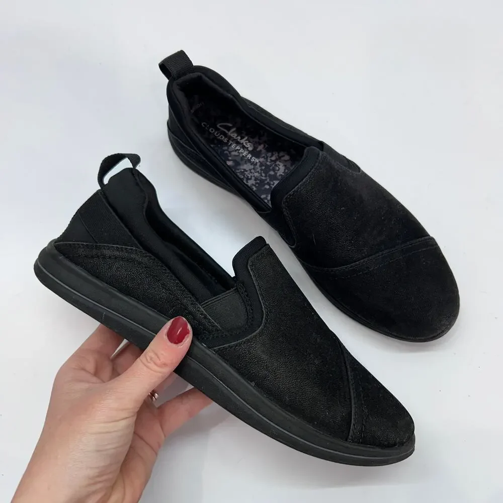 Clarks Black Breeze Dawn Slip On Sneaker 8 Lightweight Comfortable